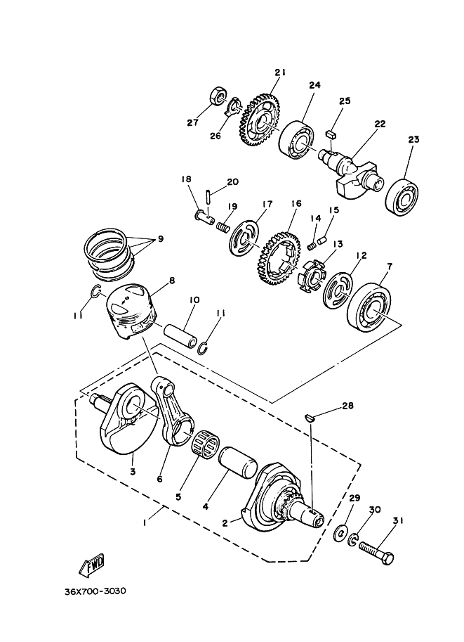 Crankshaft . Piston