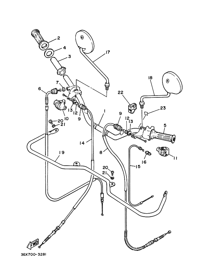Steering Handle . Cable