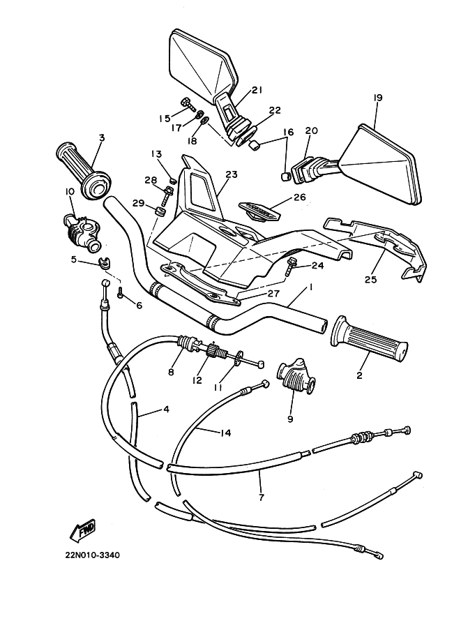 Steering Handle . Cable