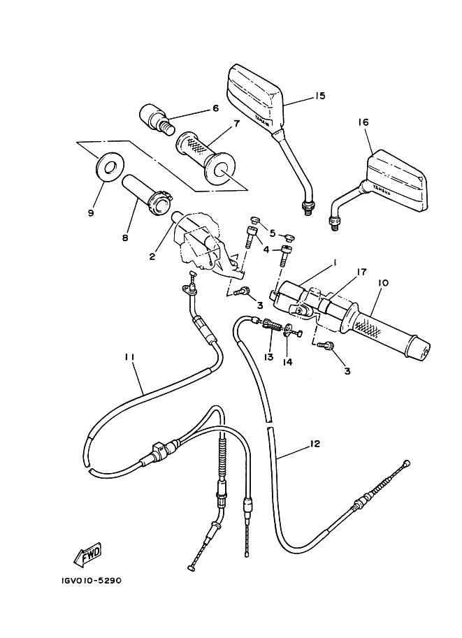 Steering Handle . Cable