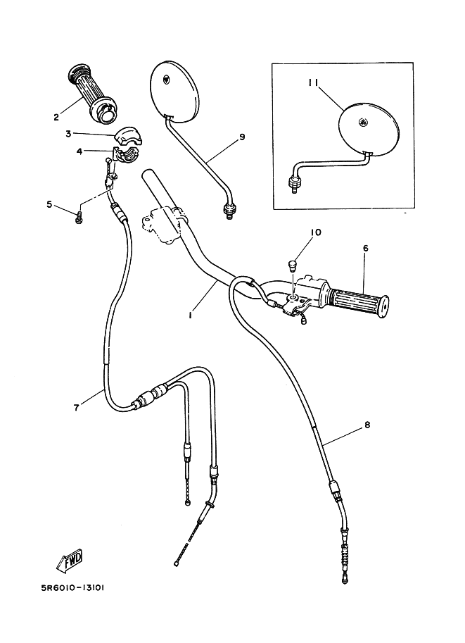 Steering Handle . Cable