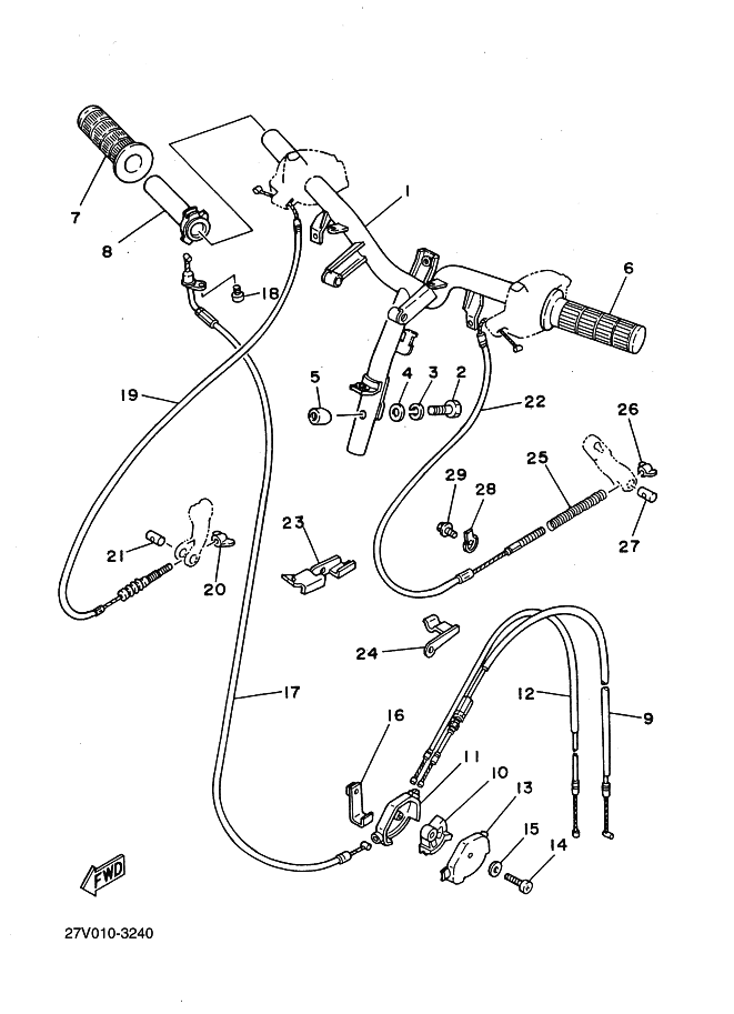 Steering Handle . Cable