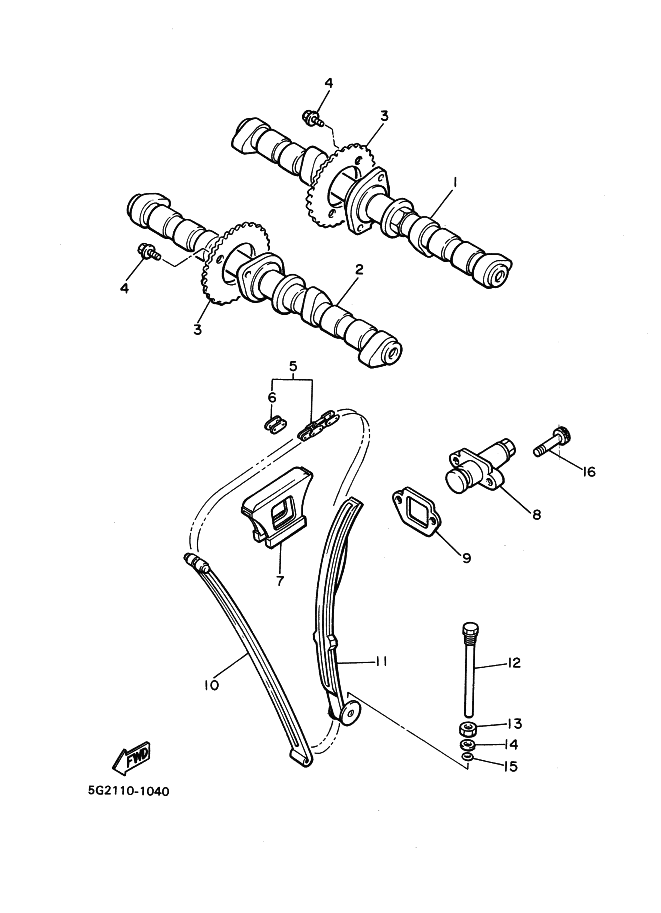 Camshaft . Chain . Tensioner