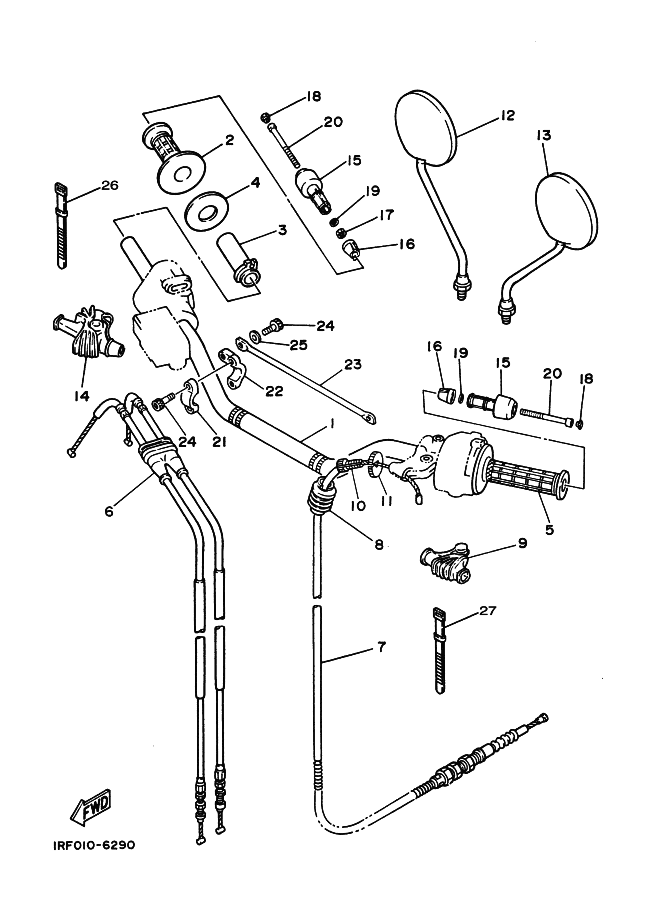 Steering Handle . Cable