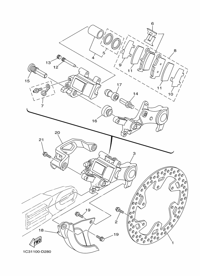 REAR BRAKE CALIPER