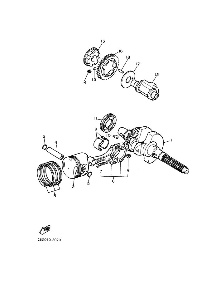 Crankshaft . Piston