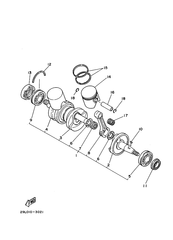 Crankshaft . Piston